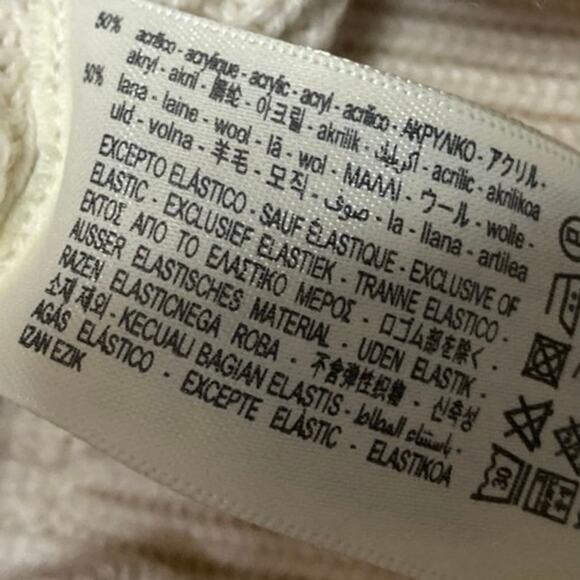 Zara Women's Cream Wool Short Drop Sleeve V Neck Knit Vest Sweater Top Size M - Picture 4 of 4